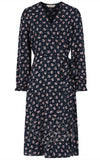 Banned Bloom Wrap Dress in Navy Floral cad