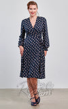 Banned Bloom Wrap Dress in Navy Floral