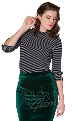 Banned Simply Stripe Top in Black & White 