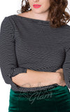 Banned Simply Stripe Top in Black & White  detail