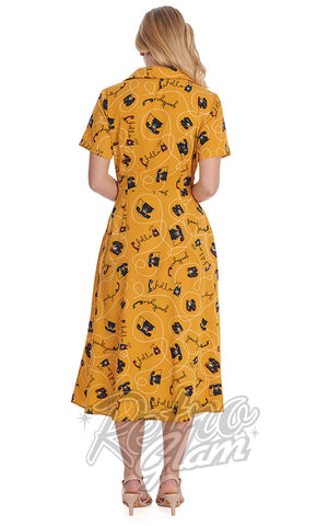 Banned Call Me Dress in Mustard back