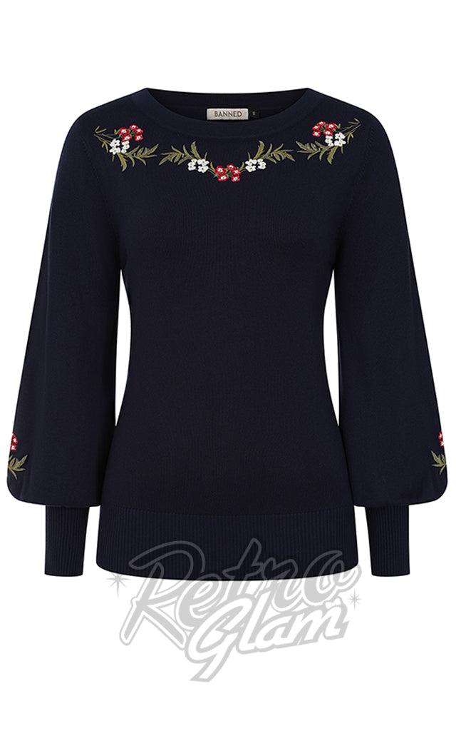 Banned Carla Floral Jumper in Navy - Pre-Order