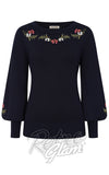 Banned Carla Floral Jumper in Navy