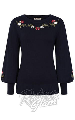 Banned Carla Floral Jumper in Navy