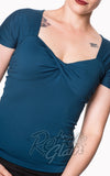 Banned She Who Dares Top in Teal detail