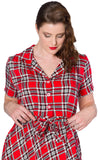 Banned Dorothy Dress in Red Plaid front