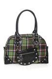 Banned Warren Green Plaid Handbag punk