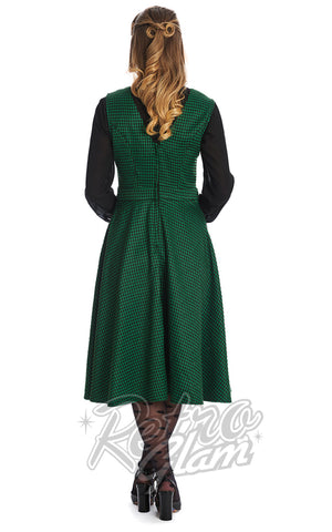 Banned Green Houndstooth Happy Dress back
