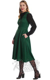 Banned Green Houndstooth Happy Dress 70s