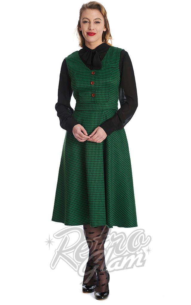 Banned Green Houndstooth Happy Dress