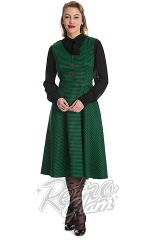 Banned Green Houndstooth Happy Dress