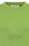 Banned Jones Jumper in Green collar