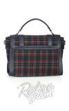 Banned Joy To The World Tartan Messenger Bag back