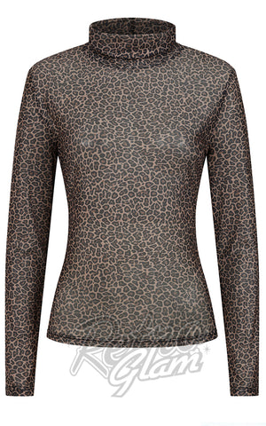 Banned Animal Appeal Top in Brown Leopard