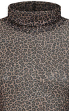 Banned Animal Appeal Top in Brown Leopard turtleneck