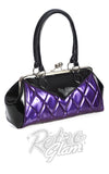 Banned Lilymae Handbag in Black and Purple rockabilly