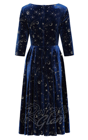 Banned Luna Celestial Swing Dress in Blue back