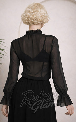 Banned Moonlit Romance Sheer Black Blouse back