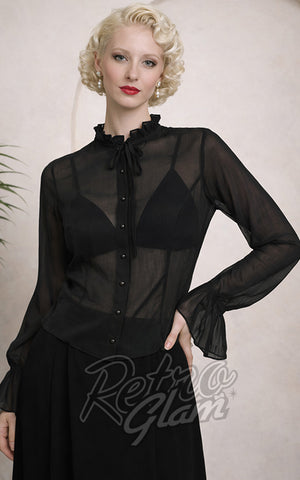 Banned Moonlit Romance Sheer Black Blouse