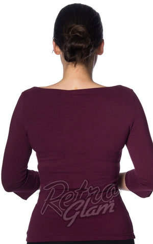 Banned Oonagh Top in Burgundy back