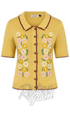 Banned Penny Floral Cardigan in Yellow CAD