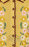 Banned Penny Floral Cardigan in Yellow embroidery