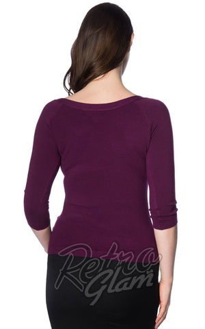 Banned Pretty Illusion Top in Aubergine back