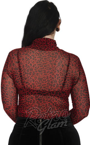 Banned Animal Appeal Top in Red Leopard curvy back