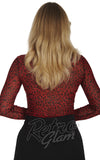 Banned Animal Appeal Top in Red Leopard pinup back