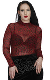 Banned Animal Appeal Top in Red Leopard curvy