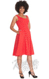 Banned Dot Days Dress in Red Polka rockabilly