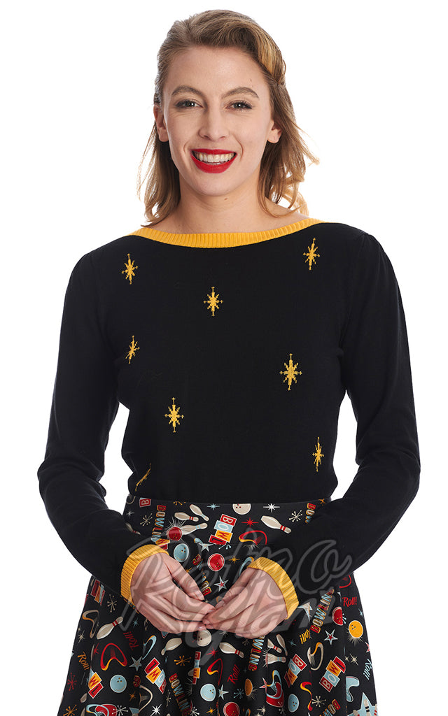 Banned Star Strike Jumper in Black & Yellow