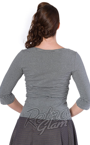 Banned Simply Stripe Top in Black & White back