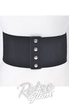 Wide Corset Belt with Red Roses in Black back