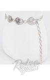 Disc chain belt silver