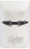 Double Buckle Western Belt in Black