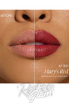 Besame Mary's Red Lipstick before and after