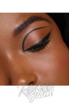 Close-up of a person's eye with defined eyeliner