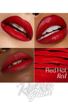 Besame Red Hot Red Lipstick model