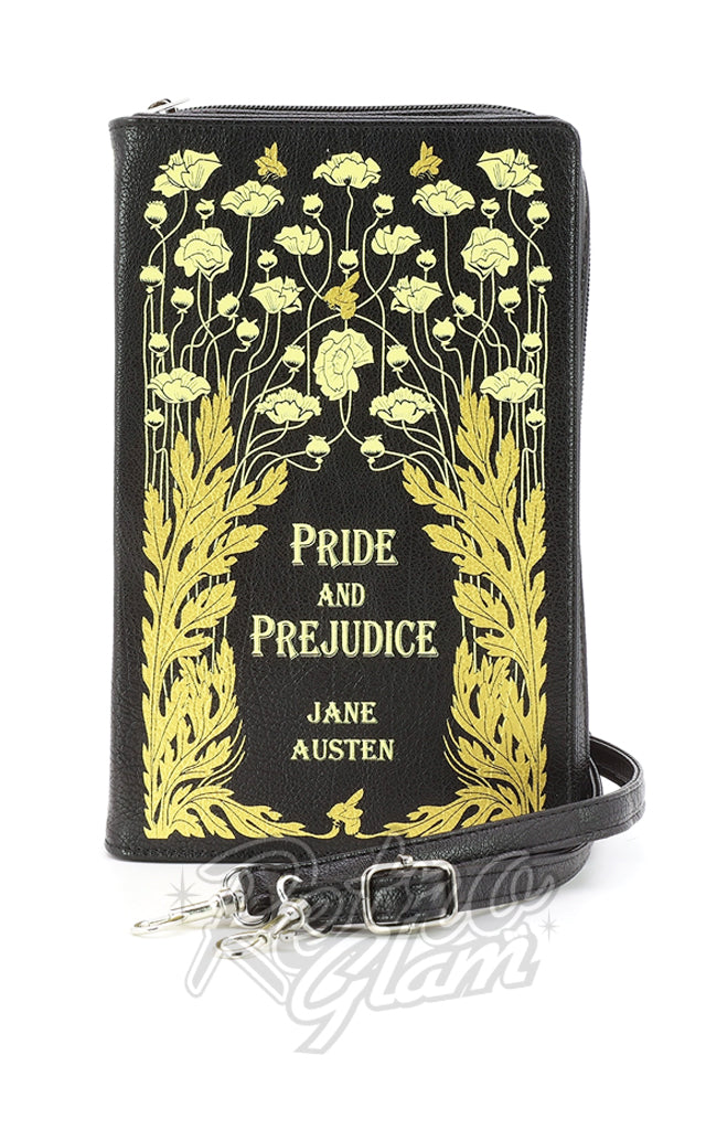 Comeco Pride & Prejudice Floral Crossbody/Clutch Book Handbag