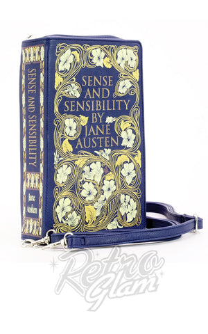 Comeco Sense And Sensibility Navy Crossbody/Clutch Book Handbag