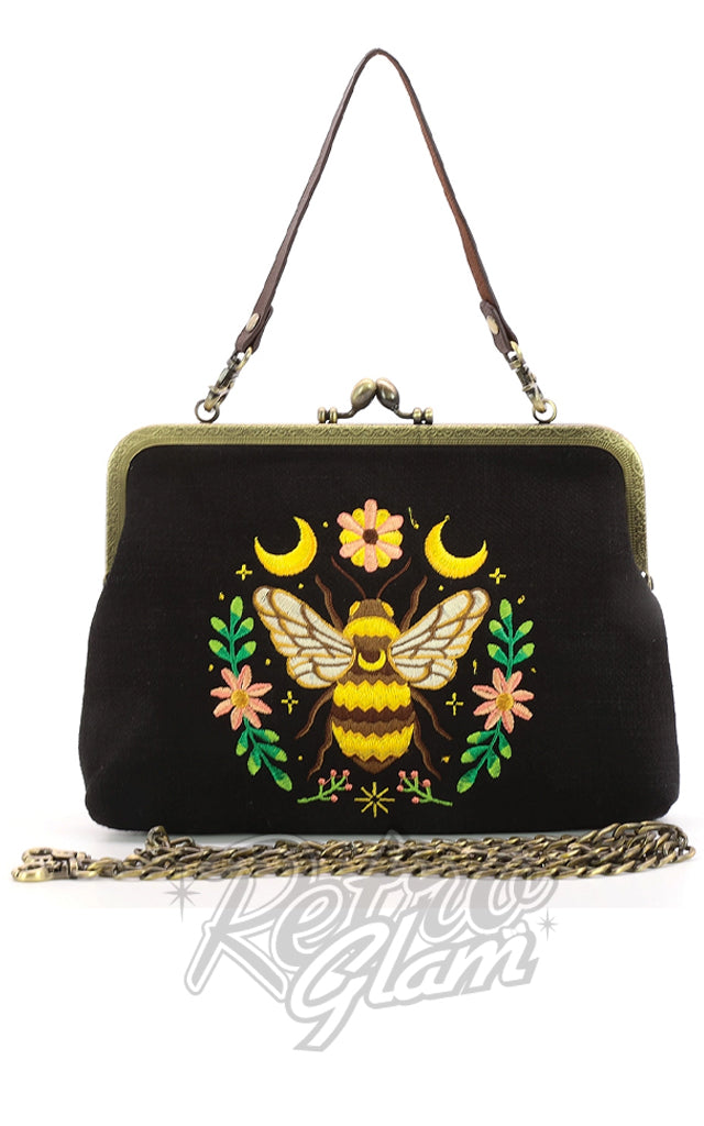 Comeco Bee Kisslock Bag in Black