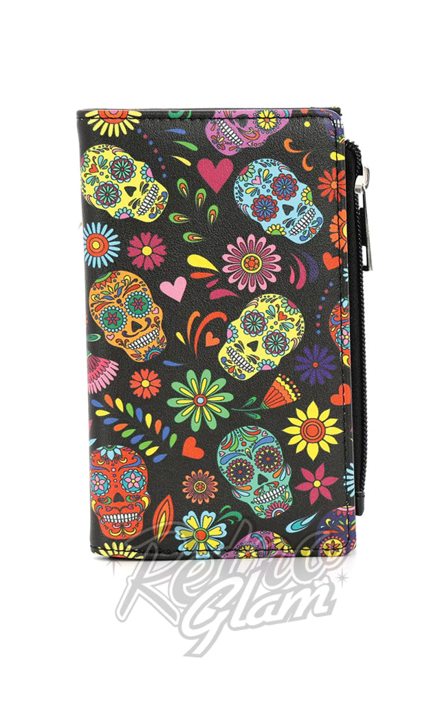 Comeco Floral Sugar Skull Wallet