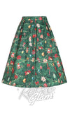 Dolly and Dotty Aisley Skirt in Green Christmas Tree Decorations Print back