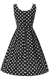 Dolly and Dotty Amanda Dress in Blk & White Polka back