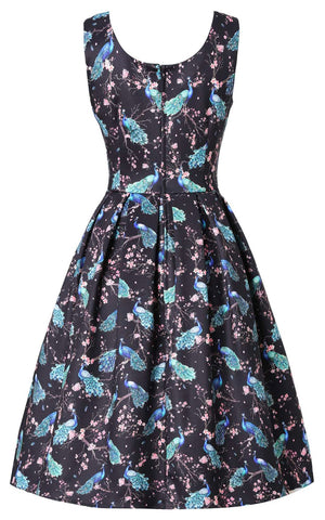 Dolly and Dotty Amanda Dress in Peacock Print back