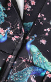 Peacock and floral print dress