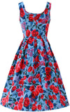 Dolly and Dotty Amanda Dress in Blue & Pink Peony back