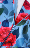 Dolly and Dotty Amanda Dress in Blue & Pink Peony zipper