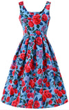 Blue & Pink Peony Floral Dress